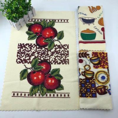 China 40*60cm Printing Kitchen Cleaning Cloth Microfiber Tea Towel Home Cloth for sale