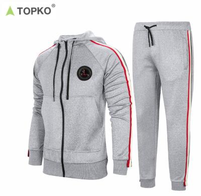 China TOPKO Antibacterial wholesale high quality custom logo long sleeve activewear jogger wear set men sports tracksuit for sale