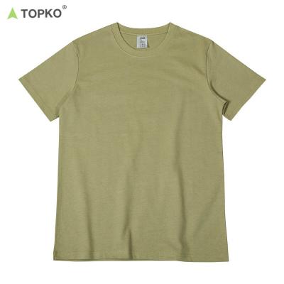 China TOPKO OEM Cotton Wholesale Custom LOGO Breathable O-Neck Men's Plain 100% Blank T-shirt for sale