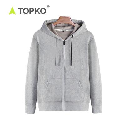 China TOPKO anti-shrink high quality custom streetwear zip up hoodie mens for sale