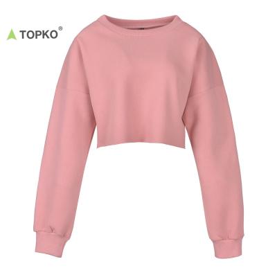 China TOPKO Anti-wrinkle high quality crop top hoodie sportwear women for sale