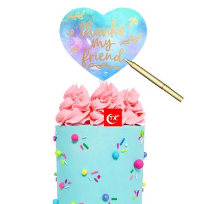 China TX Viable Personalize Creative Gorgeous Acrylic DIY Birthday Gift Writing Cake Toppers For Birthday Gift Party Suppliers for sale