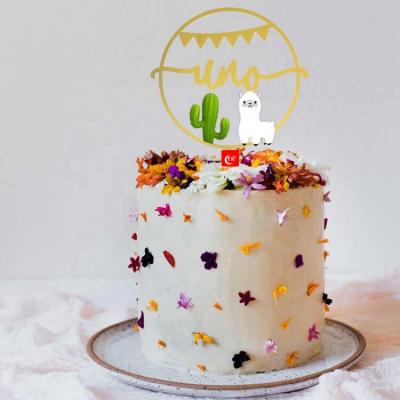 China Equipment TX Llama Cactus Alpaca Primera Birthday Cake Topper Cake Decorations Baby Shower Themed Decor for Llama Themed Party Supply for sale