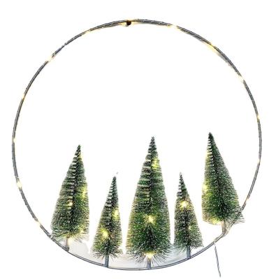 China Artificial Holiday Light Ring Christmas Tree Decoration Battery Powered LED Christmas Lights for sale