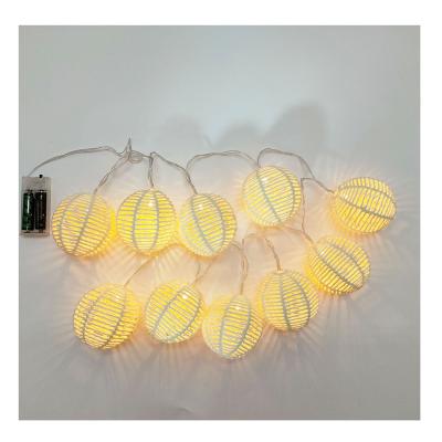 China Luxury Indoor Holiday Lights Rattan Shade String Lights Christmas Home Decoration LED Party Lights for sale