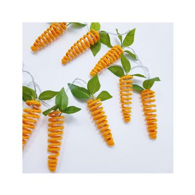 China Hot Sales Easter Light Season Decoration Light Rotating Hollow String Light String With Carrot Shape for sale