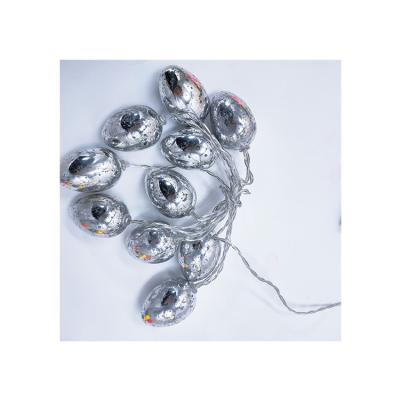 China Holiday Light New Arrive Easter Season Silver Round Decorative Lamp Chain With Elegant Irregular Patterns for sale