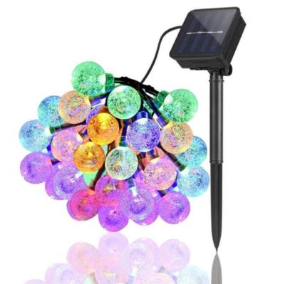 China Solar Holiday Light String Lights Outdoor Fairy Colorful Bubble Crystal Ball Lighting LED Party Decorative Lights for sale