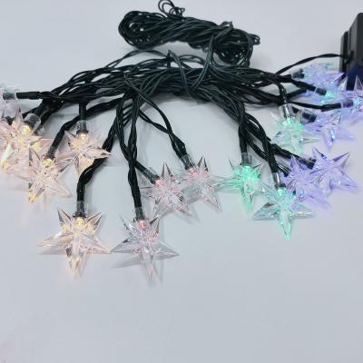 China Holiday Light Party Decoration Star Pentagon LED Lights Solar Colorful Christmas Decoration Lights for sale