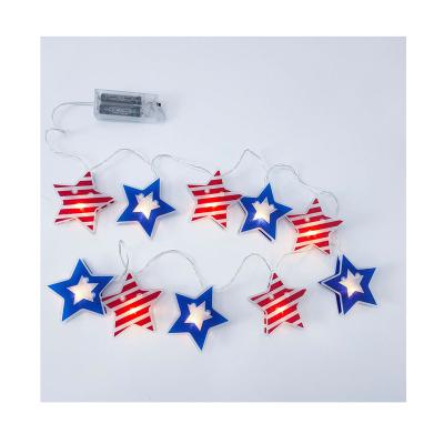 China Other Hot Selling PVC Star String Light Home Decoration American National Day Celebrate Holiday LED Lighting for sale