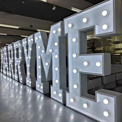 China Long Durable Custom Logo Outdoor Night Club Wedding Decor Large Led Marquee Letters 5ft 4ft Giant Led Light Up Marquee Letters Numbers for sale