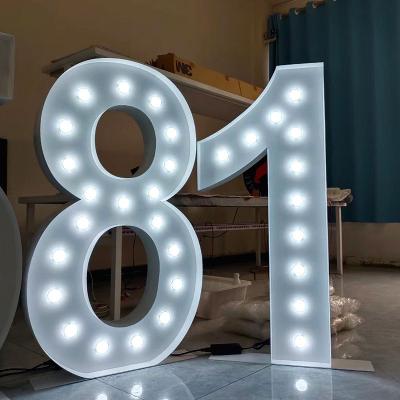 China Energy-saving High Quality Outdoor Black Metal Wedding Party Decor Large Marquee Letters Led Light Giant 4ft Led Marquee Letters for sale