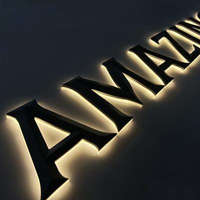 China Energy-saving High Quality Office Wall Shop Outdoor Led Sign Logo Channel Letter Sign Brushed Metal Backlit Sign for sale