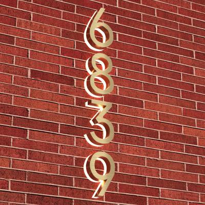 China Aging Resistance Custom Logo Signage 3d Letter Sign Led Backlit Luminous Stainless Steel Home House Numbers for sale