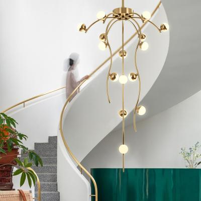 China Lighting Works Modern Glass Ball Pendant Lights Glass Globe Hanging Globe Stair Pendant Light Chandelier for sale