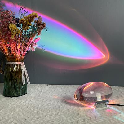 China Five-color Light Luxury USB Fill Light/Sky Eye Projection Lamp Crystal Table Lamp Acrylic Desk Atmosphere Lamp for sale