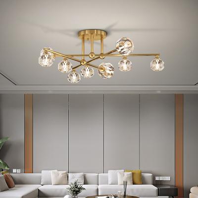 China Modern classic and unique American style large glass ceiling chandelier led modern ceiling light fixtures for sale