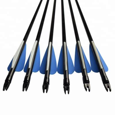 China TIR Archery Blue and White Color Paddles Fiberglass Arrow Hunting Arrow for sale