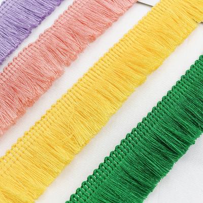 China Curtain Width 2.5cm 3cm 4cm Colorful Polyester Cotton Tassel Fringe Lace Ribbon For Curtain DIY Clothing Accessories Home Textile for sale