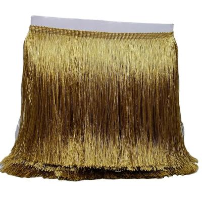 China Shiny Curtain Wholesale 8Inch 20CM Polyester Yarn Chainette Tassel Fringe For Dance Dress for sale