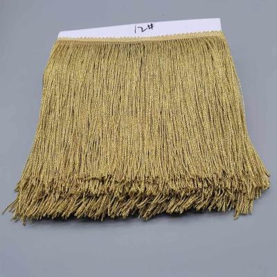 China Hot Selling 20CM Polyester Metallic Fringe Curtain Metallic Trim For Dress Decoration for sale