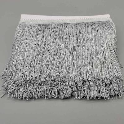 China Wholesale Curtain Sewing Accessories Hot Sell 20CM Gold Metallic Tassel Fringe Trim For Dress Decoration for sale