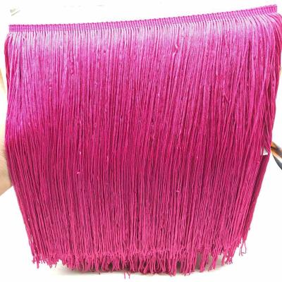 China Wholesale 30 cm 50 Colors Figured Polyester Tassel Fringe Lace Trimming Curtain For Latin Boho Dance Dress for sale