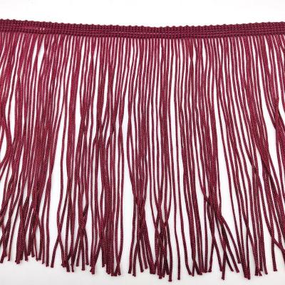 China Hot Selling 50CM 20 Inch Long Polyester Fabric Tassel Fringe Silky Trim Curtain For Fashion Dress for sale