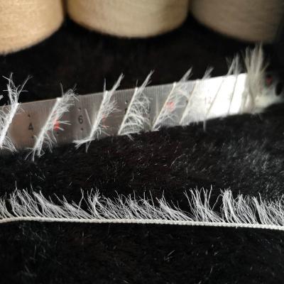 China Super Soft Fancy Yarn 100% Nylon Raw White Hair Mink Feather Yarn In Hank 2cm For Sweater IN STOCK for sale