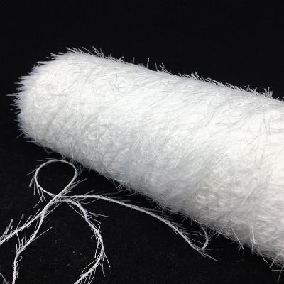 China Undyed Fancy Yarn Factory Customized Cheap Raw White 100% Polyester Feather Eyelash Thread Fancy Knitting Yarn In Good Price for sale