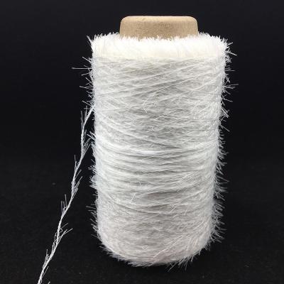 China Undyed Fancy Yarn Factory Customized 100% Polyester 2cm 4cm Feather Eyelash Yarn Fancy Knitting Yarn In Good Price for sale