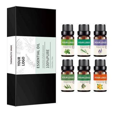 China Custom Skin Revitalizer Vetiver 10ml Jasmine Bergamot Essential Oil Pure Plant Extract 6pcs Essential Oils Set for sale