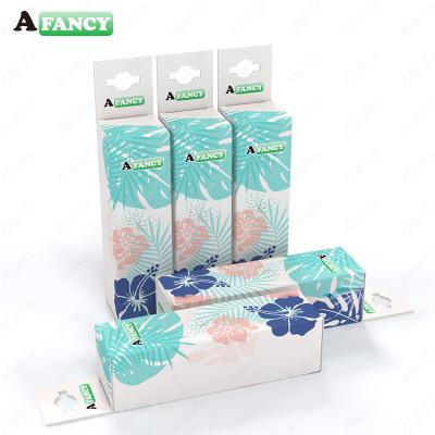 China Handmade High Quality Rigid Folding Die Cutting Custom Logo Hanging Retail Tab Box Packaging for sale