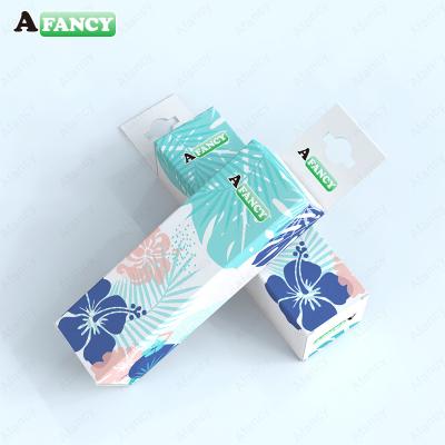 China Handmade Luxury Small Commodity Display Paper Packaging Boxes Custom Logo Packaging Foldable Hanging Retail Box for sale