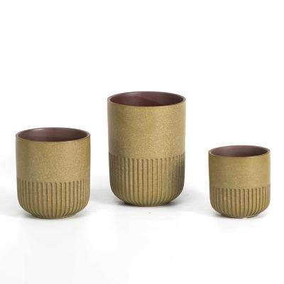 China Wholesale Northern European minimalist high quality modern green style cylinder flower pot for garden maceta decoration for sale