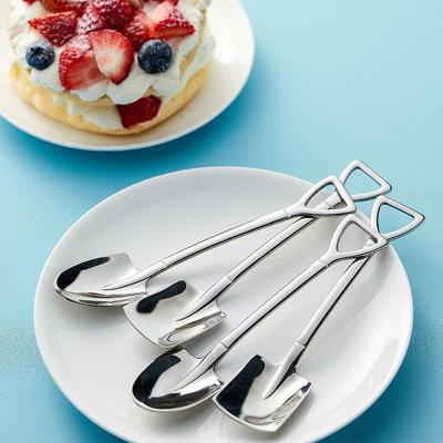 China Colorful 304 Stainless Steel Mini Yogurt Ice Cream Honey Fruit Salad Dessert Fork Viable Reusable Metal Metal Fork Colorful Fruit Salad Dessert Fork for sale