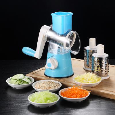 China Sustainable Rotary Vegetable Processor Slicer Spiral Cutter Kitchen Household Fruit Vegetable Slicer Chopper Drum Grater Multifunction Food for sale