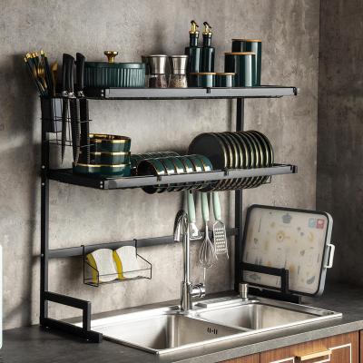 China Stainless Steel Kitchen Sink Shelves Storage Shelves Dish Bowl Cutlery Rack Sink Dish Rack Viable Sale Drying Rack Over The Sink for sale