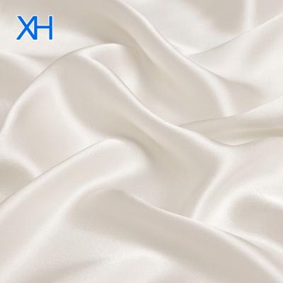 China Viable Hot Sale Off White Crepe Silk Satin Lycra Fabric Wholesale With Great Price By Xinhe Textiles for sale