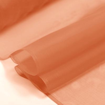 China Viable wholesale organza fabric silk fabric in dark peach color for bridal use with 1 meter MOQ 48 colors in stock by Xinhe Textiles for sale