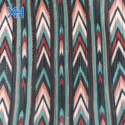 China Simple Hot Sale Japanese Printing Chiffon Lurex Fabric Silk Wholesale With Great Price By Xinhe Textiles for sale