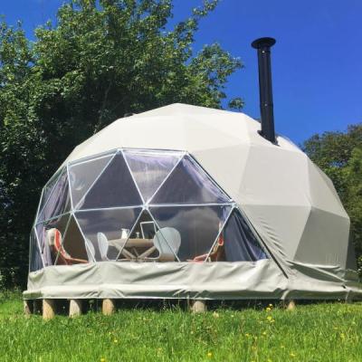 China Straight tie type Y glamping geodesic dome tent factory price trade show tent PVC dome luxury outdoor glamping tent for sale