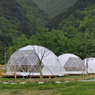 China Straight tie type geodesic dome tent factory price pvc dome tent winter proof luxury outdoor glamping tent for sale