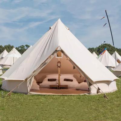 China Moisture Resistant Cotton Canvas Bell Tent Large Family Living Resort Tent Waterproof Camp Party Beige Color Party Tent Y for sale