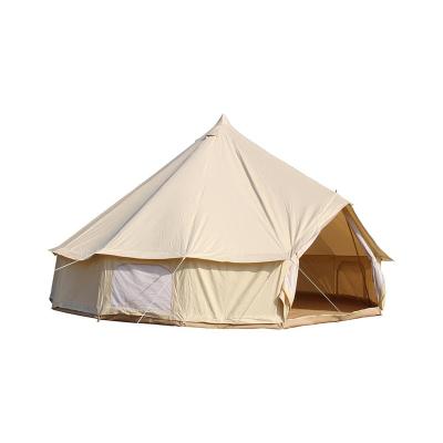 China Luxury Y Glamping Dampproof Cotton Canvas Bell Tent Large Family Living Resort Tent Waterproof Waterproof Bell Tents for sale