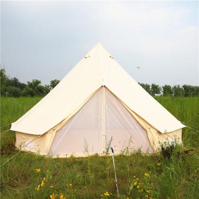 China Moisture Resistant Y 5M Bell Luxury Canvas Cotton Teepee Glamping House Mongolian Waterproof Camping Tents for sale