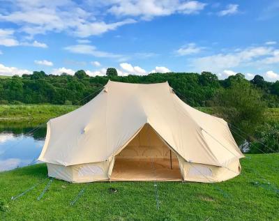 China Outdoor luxury 5*4m safari luxury outdoor tourist hotel large yurt emperor canvas glamping glamping bell tent for sale