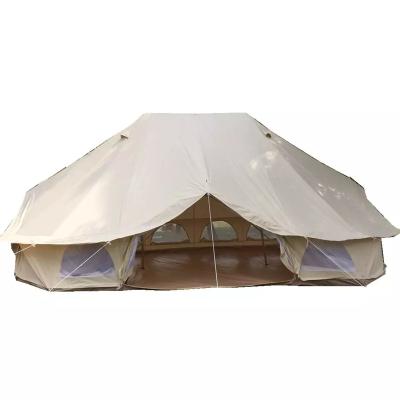 China Rust Resistant Outdoor Waterproof Cotton Canvas Glamping Twin Emperor Bell Tent Large Y Bell Tent For 10~12 Person Campground Hotel Tent for sale