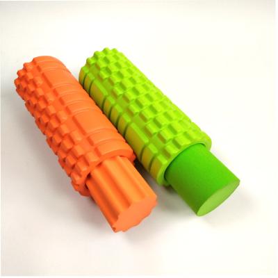 China Eco-friendly EVA High Density Yoga Foam Roller 2-In-1 Grid Foam Roller for sale