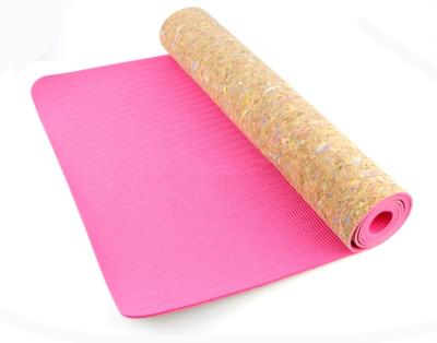 China 2021 New Design Durable Fitness Gym Cork Yoga Mat Colorful For Gym Exercise for sale